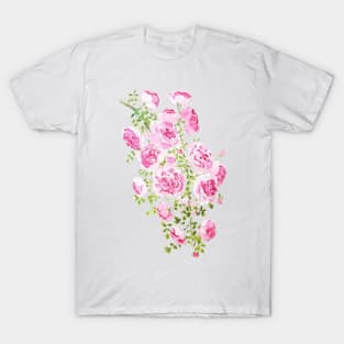 abstract pink rose ink and  watercolor T-Shirt